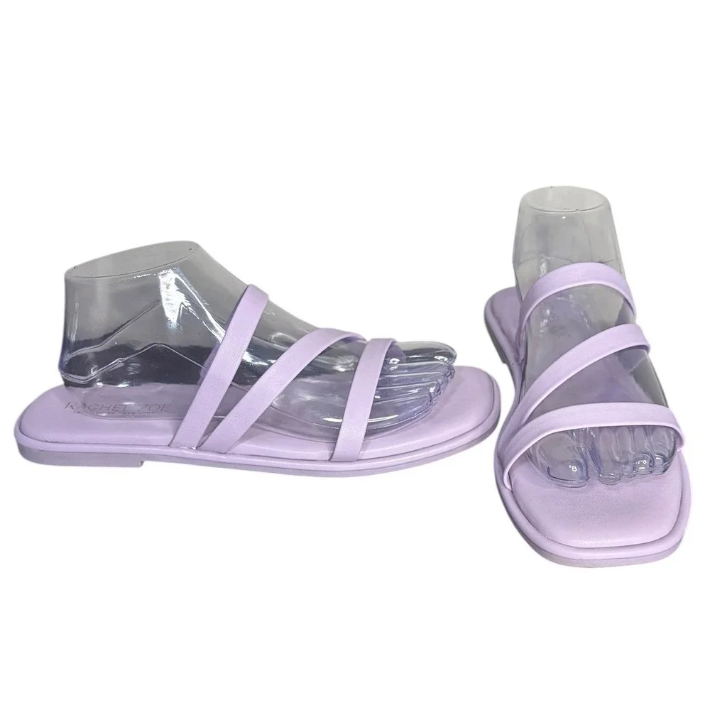 Rachel‎ Zoe Lavender Treat Strappy Flat Sandals  Square Toe Women's Size 9.5M